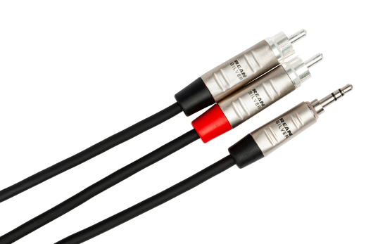REAN Stereo Breakout Cable, 3.5mm TRS to Dual RCA - 6 ft