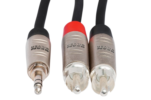 REAN Stereo Breakout Cable, 3.5mm TRS to Dual RCA - 6 ft