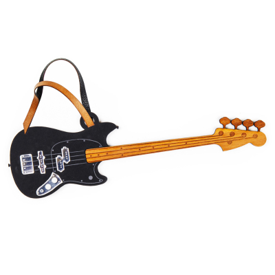 Electric Bass Ornament - Midnight Charcoal
