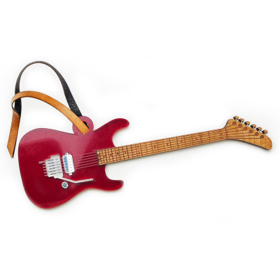 Matilyn - Ornement en forme de guitare lectrique rouge pomme damour