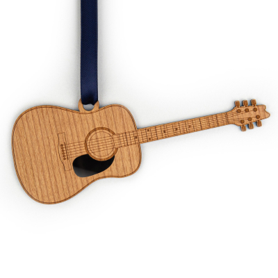 Matilyn - Ornement en forme de guitare acoustique (bois de merisier)