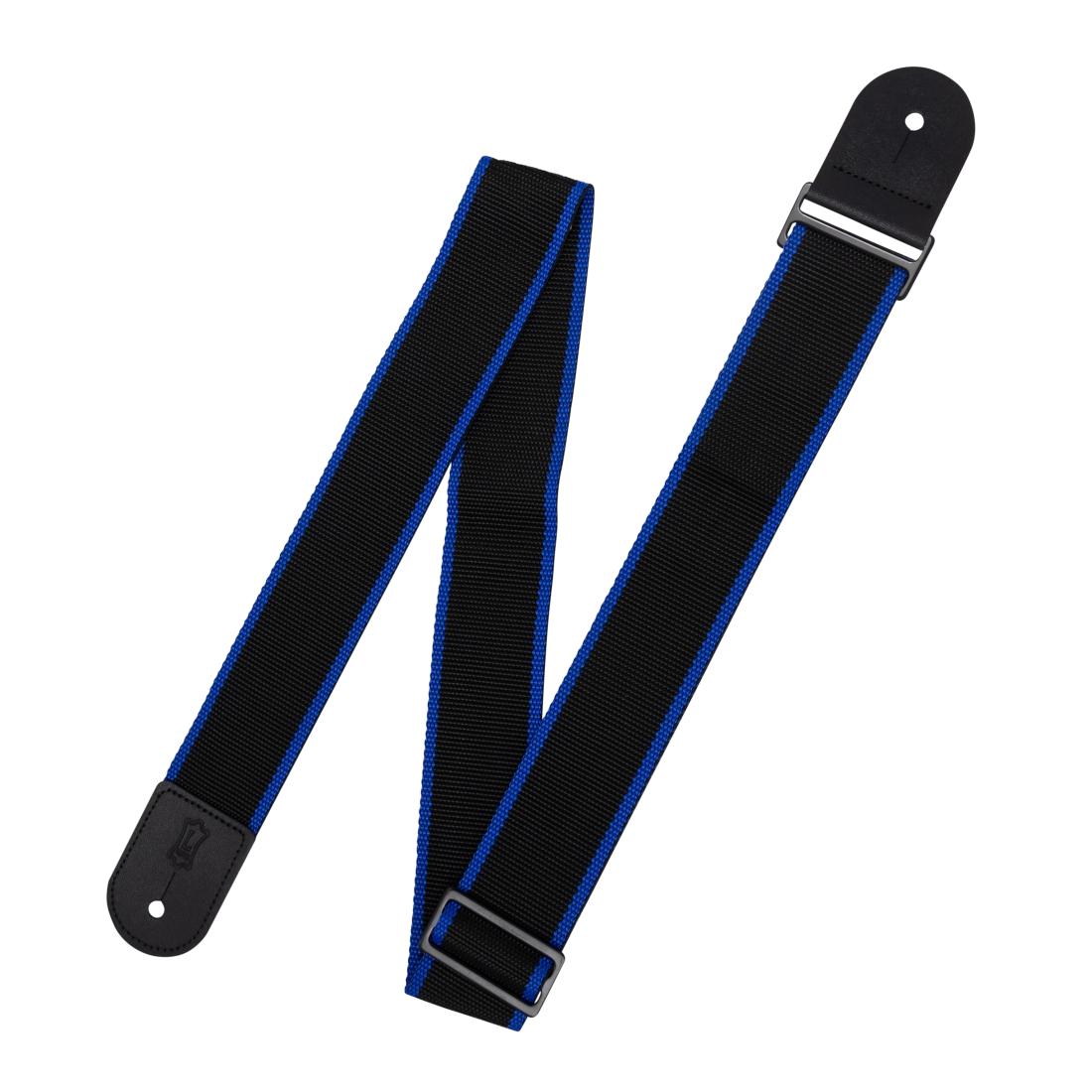 2\'\' Poly Adjustable Guitar Strap with Metal Ends - Black/Blue