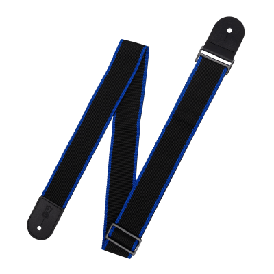 2\'\' Poly Adjustable Guitar Strap with Metal Ends - Black/Blue