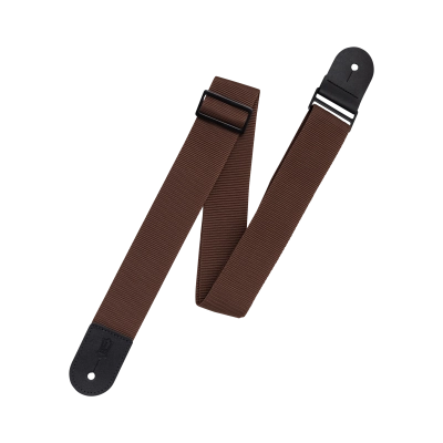 2\'\' Poly Adjustable Guitar Strap with Metal Ends - Brown