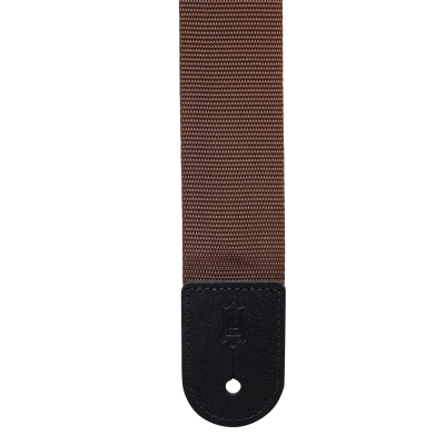 2\'\' Poly Adjustable Guitar Strap with Metal Ends - Brown
