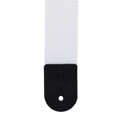 2\'\' Poly Adjustable Guitar Strap with Metal Ends - White
