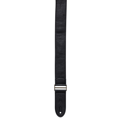2\'\' Leather Adjustable Guitar Strap with Metal Ends - Black