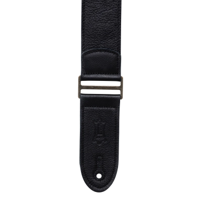 2\'\' Leather Adjustable Guitar Strap with Metal Ends - Black