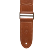 2\'\' Leather Adjustable Guitar Strap with Metal Ends - Clasic Brown