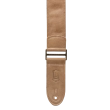 2\'\' Leather Adjustable Guitar Strap with Metal Ends - Camel