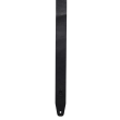 1.5\'\' Big Buckle Adjustable Leather Guitar Strap - Black