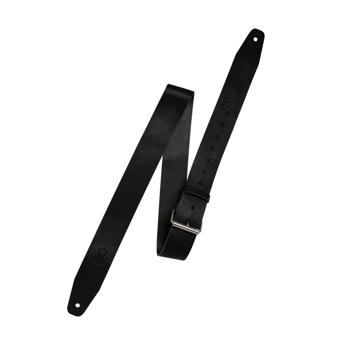 1.5\'\' Big Buckle Adjustable Leather Guitar Strap - Black