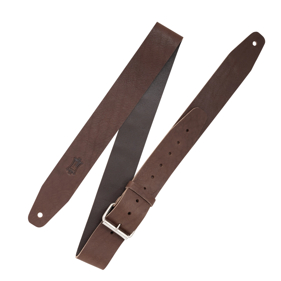 1.5\'\' Big Buckle Adjustable Leather Guitar Strap - Brown