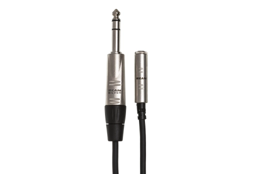 Pro Headphone REAN Adapter Cable 3.5 mm TRS to 1/4 in TRS - 10 Foot