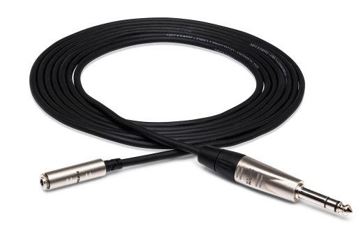 Pro Headphone REAN Adapter Cable 3.5 mm TRS to 1/4 in TRS - 10 Foot