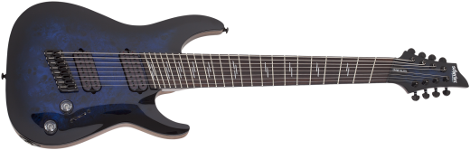 Schecter - Omen Elite-8 Multiscale 8-String Electric Guitar - See-Thru Blue Burst