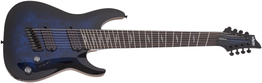 Schecter - Omen Elite-8 Multiscale 8-String Electric Guitar - See-Thru Blue Burst