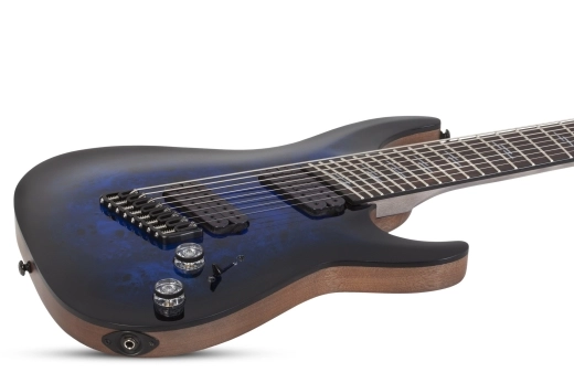 Omen Elite-8 Multiscale 8-String Electric Guitar - See-Thru Blue Burst