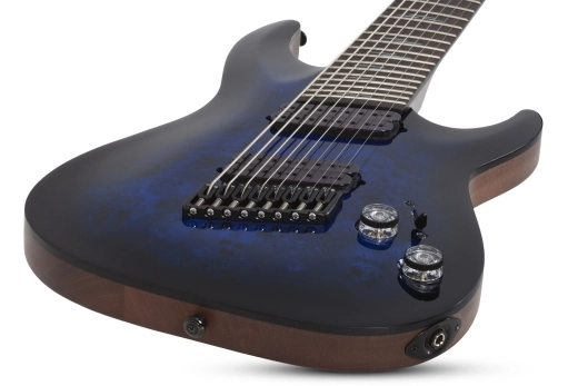 Omen Elite-8 Multiscale 8-String Electric Guitar - See-Thru Blue Burst