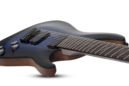 Omen Elite-8 Multiscale 8-String Electric Guitar - See-Thru Blue Burst