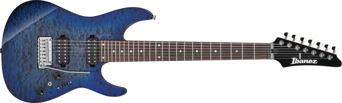 AZ Premium 7-String Electric Guitar with Gigbag - Twilight Blue Burst