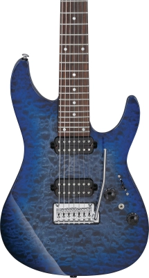 AZ Premium 7-String Electric Guitar with Gigbag - Twilight Blue Burst