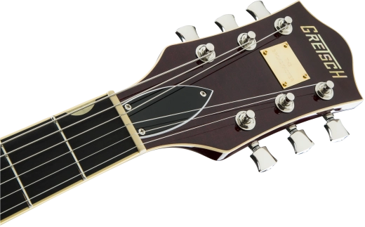 G6609TFM Player\'s Edition Broadkaster Double Cutaway with Bigsby, USA Full\'Tron Pickups, Tiger Flame Maple - Dark Cherry Stain