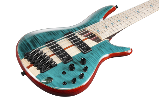 SR Premium 6-String Electric Bass Guitar with Gigbag - Caribbean Green Low Gloss