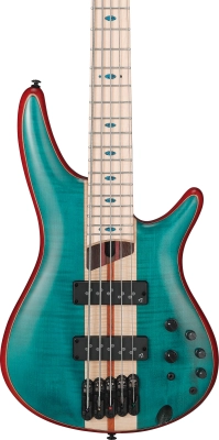 SR Premium 5-String Electric Bass Guitar with Gigbag - Caribbean Green Low Gloss