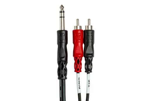 Unbalanced Insert Cable, 1/4 in TRS to Dual RCA - 3 M