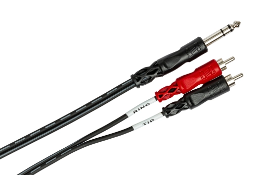 Unbalanced Insert Cable, 1/4 in TRS to Dual RCA - 2 M