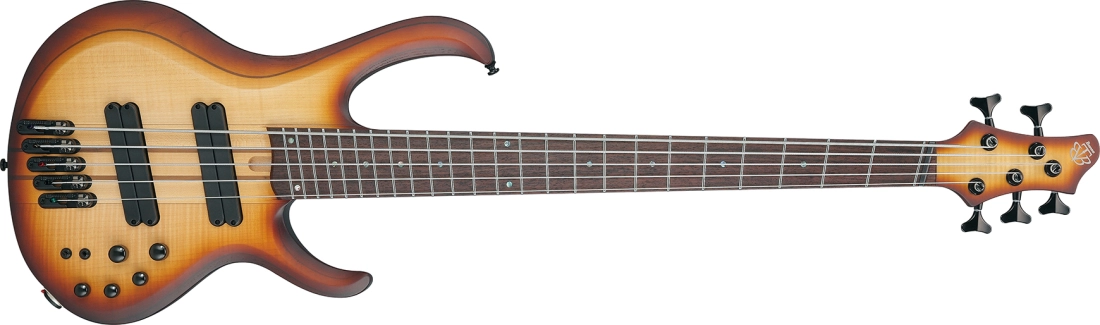 BTB Bass Workshop 5-String Electric Bass, Multiscale - Natural Browned Burst Flat