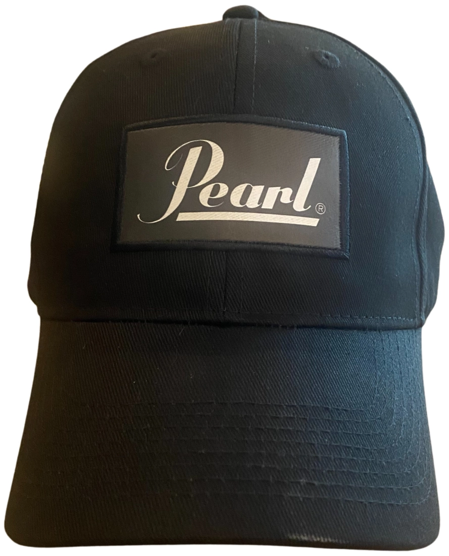 Black Baseball Cap with White Pearl Logo