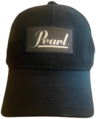Black Baseball Cap with White Pearl Logo