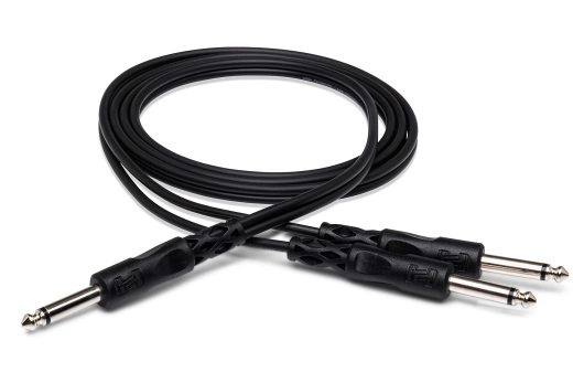 Hosa - Y Cable, 1/4 in TS to Dual 1/4 in TS - 5 Foot