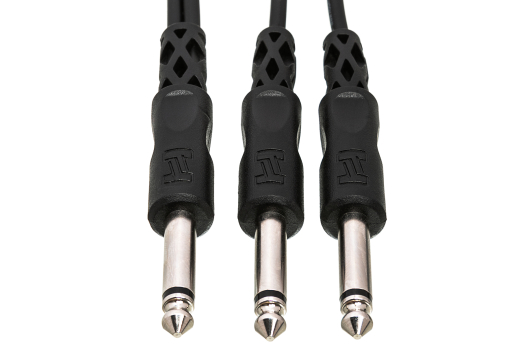 Y Cable, 1/4 in TS to Dual 1/4 in TS - 3 Foot