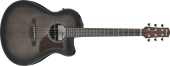 Ibanez - Advanced Auditorium with Advanced Access Cutaway Acoustic\/Electric Guitar - Transparent Charcoal Burst