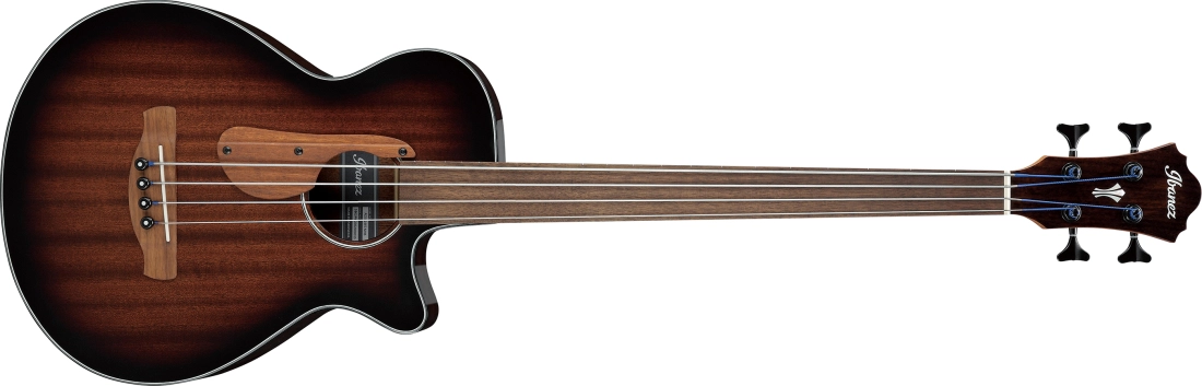 AEGB24FEMHS Acoustic/Electric Fretless Bass Guitar - Mahogany Sunburst