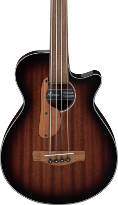 AEGB24FEMHS Acoustic/Electric Fretless Bass Guitar - Mahogany Sunburst