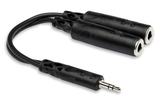 Hosa - Y Cable, 3.5mm TRS to Dual 1/4 TRS-F, 6 inches