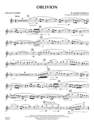 Oblivion - Piazzolla/Longfield - Solo Violin/String Orchestra - Gr. 3-4