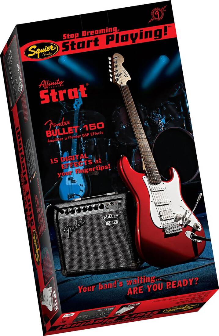 Squier Affinity HSS Strat Pack With Bullet Amp - Metallic Red
