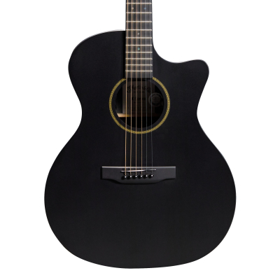 GPC-X1E Grand Performance Black HPL Acoustic/Electric Guitar with Gigbag