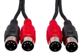 Dual Midi Cable 5-pin to DIN to Same, 3 M