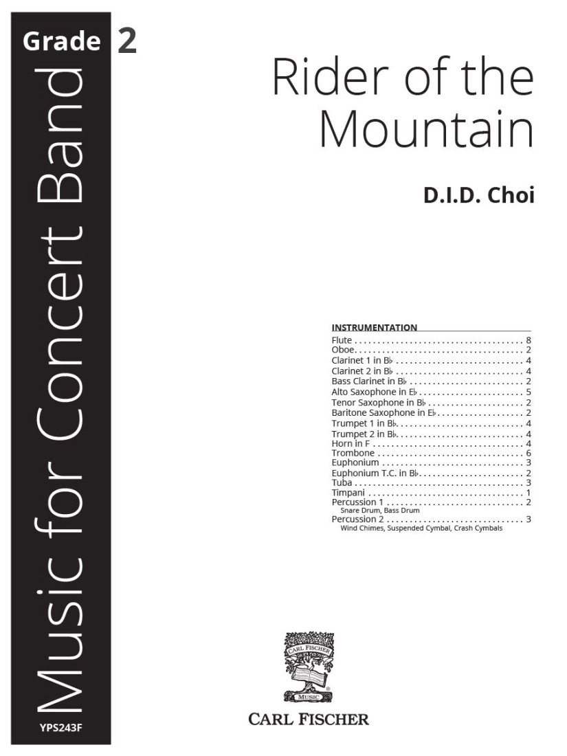 Rider of the Mountain - Choi - Concert Band Full Score - Gr. 2