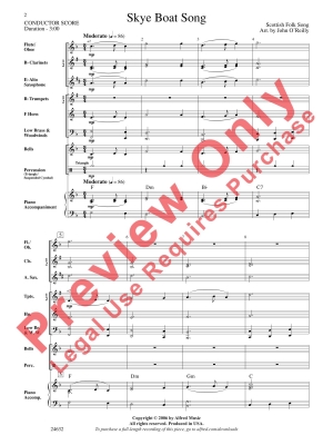 Skye Boat Song - O\'Reilly - Concert Band - Gr. 1