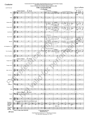 The Voyageurs - La Plante - Concert Band Full Score - Gr. 2.5