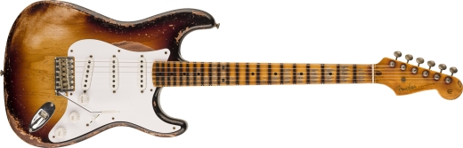 Fender Custom Shop - Stratocaster Heavy Relic1954 modle 70eanniversaire en srie limite (fini Sunburst 2tons Wide-Fade, manche et touche en rable monobloc sci sur quartier)