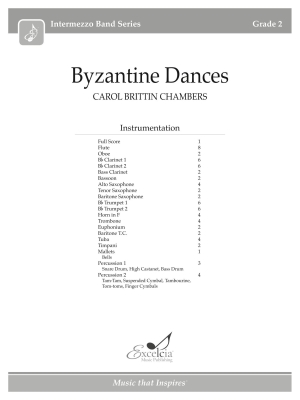 Excelcia Music Publishing - Byzantine Dances Chambers Partition matresse complte pour harmonie Niveau2