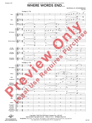 Where Words End... - Standridge - Concert Band Full Score - Gr. 2